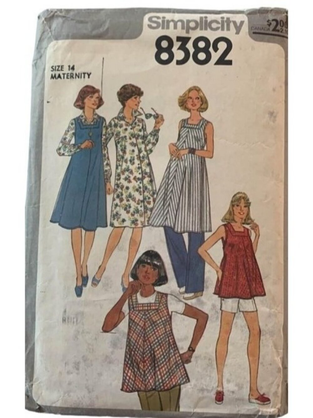 Simplicity Maternity Dress Top & Pants Pattern 8382 Size 14 Vintage 1970s
